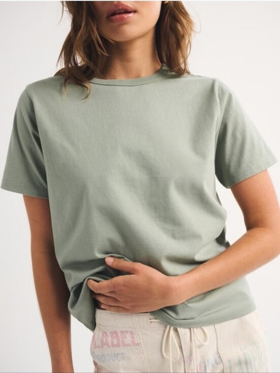 Abercrombie & Fitch Tops - Abercrombie & Fitch Light Sage Crewneck Short Sleeve Top, NWT